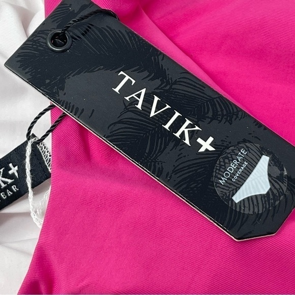 TAVIK Women’s CHASE Moderate One Piece Swimsuit Deep V Fuschia/Cherry Sz Small - Picture 10 of 10